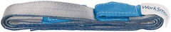 Value Collection - 8' Long x 2" Wide, 3,200 Lb Vertical Capacity, 1 Ply, Polyester Web Sling - 2,500 Lb Choker Capacity, Silver (Color), with Eye & Eye (Twisted) - Exact Tool & Supply