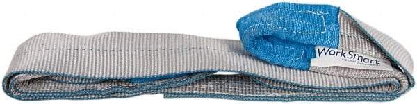 Value Collection - 6' Long x 3" Wide, 4,800 Lb Vertical Capacity, 1 Ply, Polyester Web Sling - 3,800 Lb Choker Capacity, with Eye & Eye (Twisted) - Exact Tool & Supply