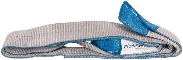 Value Collection - 8' Long x 3" Wide, 4,800 Lb Vertical Capacity, 1 Ply, Polyester Web Sling - 3,800 Lb Choker Capacity, with Eye & Eye (Twisted) - Exact Tool & Supply