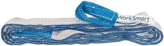 Value Collection - 10' Long x 1" Wide, 3,200 Lb Vertical Capacity, 2 Ply, Polyester Web Sling - 2,500 Lb Choker Capacity, with Eye & Eye (Twisted) - Exact Tool & Supply