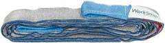 Value Collection - 10' Long x 2" Wide, 6,400 Lb Vertical Capacity, 2 Ply, Polyester Web Sling - 5,000 Lb Choker Capacity, Silver (Color), with Eye & Eye (Twisted) - Exact Tool & Supply
