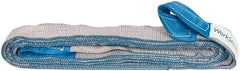 Value Collection - 12' Long x 2" Wide, 6,400 Lb Vertical Capacity, 2 Ply, Polyester Web Sling - 5,000 Lb Choker Capacity, with Eye & Eye (Twisted) - Exact Tool & Supply