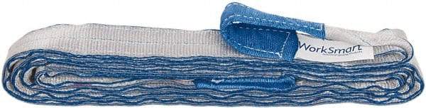 Value Collection - 14' Long x 2" Wide, 6,400 Lb Vertical Capacity, 2 Ply, Polyester Web Sling - 5,000 Lb Choker Capacity, with Eye & Eye (Twisted) - Exact Tool & Supply