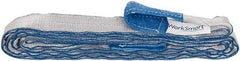 Value Collection - 14' Long x 2" Wide, 6,400 Lb Vertical Capacity, 2 Ply, Polyester Web Sling - 5,000 Lb Choker Capacity, with Eye & Eye (Twisted) - Exact Tool & Supply