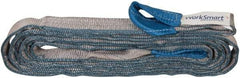 Value Collection - 20' Long x 2" Wide, 6,400 Lb Vertical Capacity, 2 Ply, Polyester Web Sling - 5,000 Lb Choker Capacity, Silver (Color), with Eye & Eye (Twisted) - Exact Tool & Supply