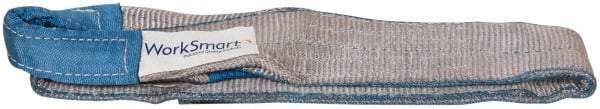 Value Collection - 4' Long x 3" Wide, 8,600 Lb Vertical Capacity, 2 Ply, Polyester Web Sling - 6,900 Lb Choker Capacity, with Eye & Eye (Twisted) - Exact Tool & Supply