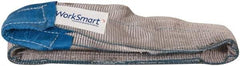 Value Collection - 4' Long x 4" Wide, 11,500 Lb Vertical Capacity, 2 Ply, Polyester Web Sling - 9,200 Lb Choker Capacity, Silver (Color), with Eye & Eye (Twisted) - Exact Tool & Supply