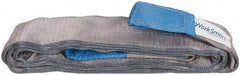 Value Collection - 12' Long x 4" Wide, 11,500 Lb Vertical Capacity, 2 Ply, Polyester Web Sling - 9,200 Lb Choker Capacity, Silver (Color), with Eye & Eye (Twisted) - Exact Tool & Supply