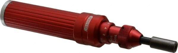 Proto - 1 Piece, 7 to 36 In/Lb, Adjustable Torque Limiting Screwdriver - 7-3/16" OAL, 1/4" Drive, 1 In/Lb Graduation - Exact Tool & Supply