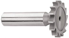 Whitney Tool Co. - 1-1/4" Diam x 3/32" Face Width, Cobalt, 18 Teeth, Shank Connection Woodruff Keyseat Cutter - Uncoated, 2-3/32" OAL x 1/2" Shank, Straight Teeth - Exact Tool & Supply