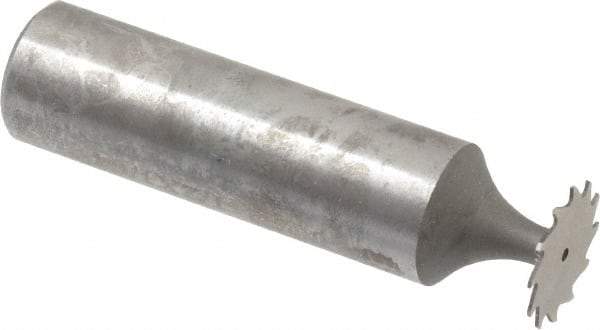 Whitney Tool Co. - 1/2" Diam x 1/64" Face Width, Cobalt, 12 Teeth, Shank Connection Woodruff Keyseat Cutter - Uncoated, 2-1/64" OAL x 1/2" Shank, Straight Teeth - Exact Tool & Supply