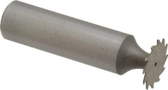 Whitney Tool Co. - 5/8" Diam x 1/64" Face Width, Cobalt, 12 Teeth, Shank Connection Woodruff Keyseat Cutter - Uncoated, 2-1/64" OAL x 1/2" Shank, Straight Teeth - Exact Tool & Supply