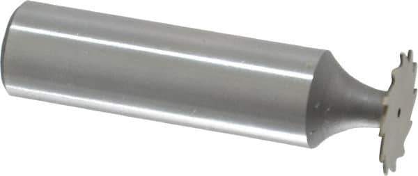 Whitney Tool Co. - 5/8" Diam x 0.02" Face Width, Cobalt, 12 Teeth, Shank Connection Woodruff Keyseat Cutter - Uncoated, 2-1/64" OAL x 1/2" Shank, Straight Teeth - Exact Tool & Supply