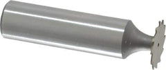Whitney Tool Co. - 5/8" Diam x 0.02" Face Width, Cobalt, 12 Teeth, Shank Connection Woodruff Keyseat Cutter - Uncoated, 2-1/64" OAL x 1/2" Shank, Straight Teeth - Exact Tool & Supply