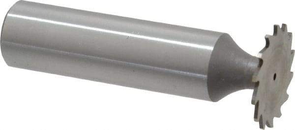 Whitney Tool Co. - 3/4" Diam x 1/32" Face Width, Cobalt, 14 Teeth, Shank Connection Woodruff Keyseat Cutter - Uncoated, 2-1/32" OAL x 1/2" Shank, Straight Teeth - Exact Tool & Supply