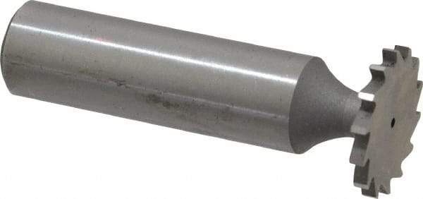 Whitney Tool Co. - 3/4" Diam x 5/64" Face Width, Cobalt, 14 Teeth, Shank Connection Woodruff Keyseat Cutter - Uncoated, 2-5/64" OAL x 1/2" Shank, Straight Teeth - Exact Tool & Supply