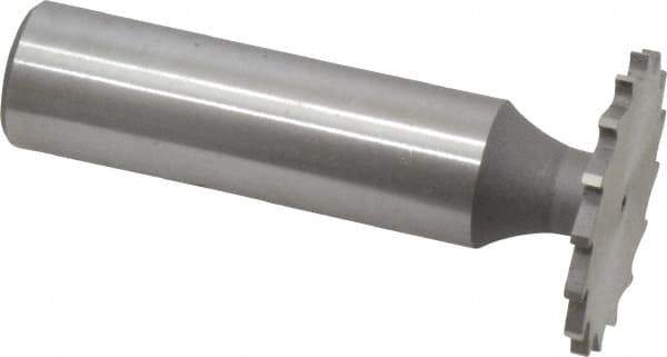 Whitney Tool Co. - 1" Diam x 1/16" Face Width, Cobalt, 16 Teeth, Shank Connection Woodruff Keyseat Cutter - Uncoated, 2-1/16" OAL x 1/2" Shank, Straight Teeth - Exact Tool & Supply