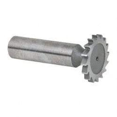 Whitney Tool Co. - 1" Diam x 1/8" Face Width, Cobalt, 16 Teeth, Shank Connection Woodruff Keyseat Cutter - Uncoated, 2-1/8" OAL x 1/2" Shank, Straight Teeth - Exact Tool & Supply