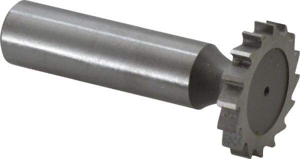 Whitney Tool Co. - 1" Diam x 11/64" Face Width, Cobalt, 16 Teeth, Shank Connection Woodruff Keyseat Cutter - Uncoated, 2-11/64" OAL x 1/2" Shank, Straight Teeth - Exact Tool & Supply