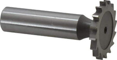 Whitney Tool Co. - 1-1/8" Diam x 1/8" Face Width, Cobalt, 16 Teeth, Shank Connection Woodruff Keyseat Cutter - Uncoated, 2-1/8" OAL x 1/2" Shank, Straight Teeth - Exact Tool & Supply