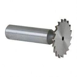 Whitney Tool Co. - 1-1/4" Diam x 1/16" Face Width, Cobalt, 18 Teeth, Shank Connection Woodruff Keyseat Cutter - Uncoated, 2-1/16" OAL x 1/2" Shank, Straight Teeth - Exact Tool & Supply