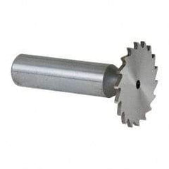 Whitney Tool Co. - 1-1/4" Diam x 1/16" Face Width, Cobalt, 18 Teeth, Shank Connection Woodruff Keyseat Cutter - Uncoated, 2-1/16" OAL x 1/2" Shank, Straight Teeth - Exact Tool & Supply