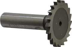 Whitney Tool Co. - 1-1/2" Diam x 1/8" Face Width, Cobalt, 20 Teeth, Shank Connection Woodruff Keyseat Cutter - Uncoated, 2-1/8" OAL x 1/2" Shank, Straight Teeth - Exact Tool & Supply
