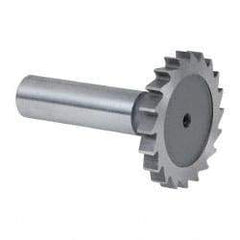 Whitney Tool Co. - 1-1/2" Diam x 3/16" Face Width, Cobalt, 20 Teeth, Shank Connection Woodruff Keyseat Cutter - Uncoated, 2-3/8" OAL x 1/2" Shank, Straight Teeth - Exact Tool & Supply