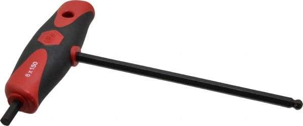 Wiha - 6mm Hex, T-Handle Cushion Grip, Hex Key - 150mm OAL, Metric System of Measurement - Exact Tool & Supply