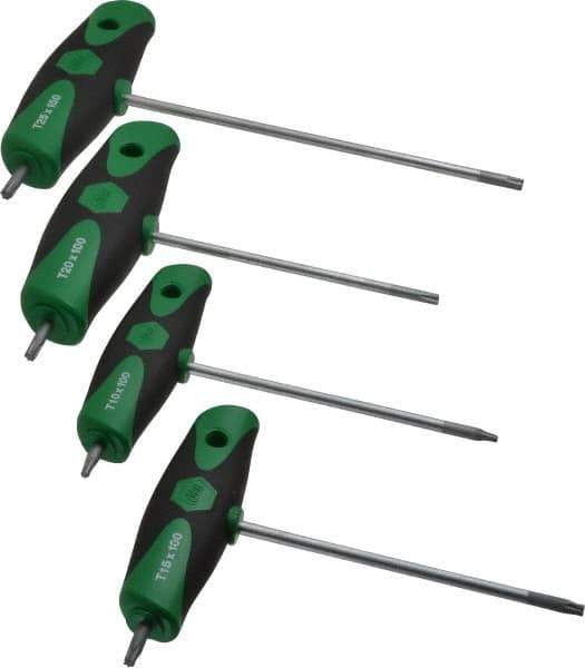 Wiha - 7 Piece T10 to T40 T-Handle Torx Key Set - T10, T15, T20, T25, T27, T30, T40 Torx Size - Exact Tool & Supply