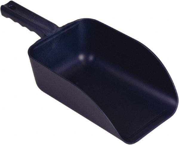 Remco - 82 oz Blue Polypropylene & Semi-Ferrous Additive Flat Bottom Scoop - 5.9" Wide x 3.3" Deep Bowl, 15.1" OAL - Exact Tool & Supply