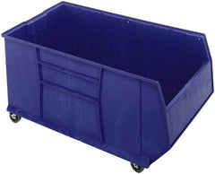 Quantum Storage - 175 Lb. Load Capacity, 41-7/8" Deep, Blue Polypropylene Hopper Stacking Bin - 17-1/2" High x 23-7/8" Wide x 41-7/8" Long - Exact Tool & Supply