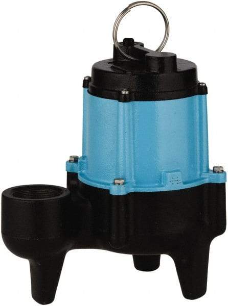 Little Giant Pumps - 1/2 hp, 9.5 Amp Rating, 115 Volts, Manual Operation, Sewage Pump - 1 Phase, Cast Iron Housing - Exact Tool & Supply