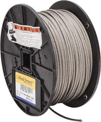 Value Collection - 500' Long, 1/8" Diam, Aircraft Cable - 1,780 Lb Breaking Strength, Material Grade 316, 7 x 19 Strand Core - Exact Tool & Supply