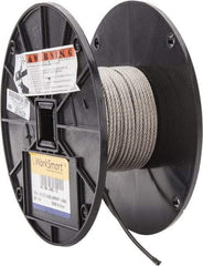 Value Collection - 100' Long, 1/8" Diam, Aircraft Cable - 1,780 Lb Breaking Strength, Material Grade 316, 7 x 19 Strand Core - Exact Tool & Supply