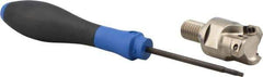 Seco - 1" Cut Diam, 0.03" Max Depth, M12 Modular Connection Indexable High-Feed End Mill - Screw Holding Method, LP.. 06 Insert, R217.21 Toolholder, Through Coolant - Exact Tool & Supply