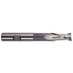 3/4 Dia. x 5-1/4 Overall Length 2-Flute Square End High Speed Steel SE End Mill-Round Shank-Extension -TiN - Exact Tool & Supply