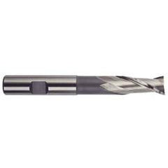 5/16 Dia. x 3-5/16 Overall Length 2-Flute Square End High Speed Steel SE End Mill-Round Shank-Extension -TiN - Exact Tool & Supply