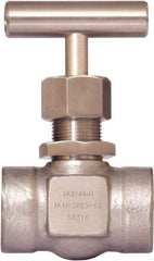 Brennan - 3/4" Pipe, Straight Needle Valve - PTFE Seal, Tube Ends, Stainless Steel Valve, 6,000 Max psi - Exact Tool & Supply