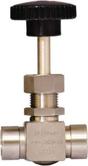 Brennan - 1/4" Pipe, Straight Needle Valve - PTFE Seal, NPT Ends, Stainless Steel Valve, 6,000 Max psi - Exact Tool & Supply