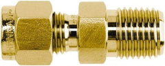 Brennan - 1/4" OD, Brass Male Connector - NPT Ends - Exact Tool & Supply
