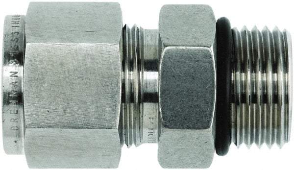 Brennan - 3/4" OD, Stainless Steel O-Seal Male Connector - Male ORB Ends - Exact Tool & Supply