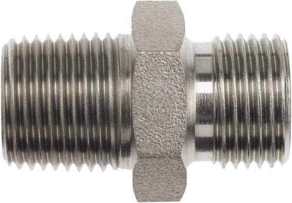Brennan - 1/4" Stainless Steel Pipe Adapter - Hex Nipple - Exact Tool & Supply