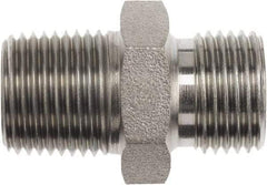Brennan - 1/4" Stainless Steel Pipe Adapter - Hex Nipple - Exact Tool & Supply