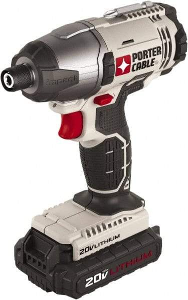 Porter-Cable - 1/4" Drive 20 Volt T-Handle Cordless Impact Wrench & Ratchet - 2,900 RPM, 124 Ft/Lb Torque, 2 Lithium-Ion Batteries Included - Exact Tool & Supply
