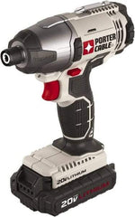 Porter-Cable - 1/4" Drive 20 Volt T-Handle Cordless Impact Wrench & Ratchet - 2,900 RPM, 124 Ft/Lb Torque, 2 Lithium-Ion Batteries Included - Exact Tool & Supply