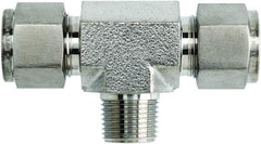 Brennan - 3/8" OD, Stainless Steel Male Branch Tee - Comp x MNPT Ends - Exact Tool & Supply