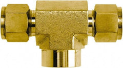 Brennan - 1/4" OD, Stainless Steel Female Branch Tee - Comp x FNPT Ends - Exact Tool & Supply