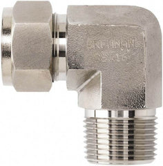 Brennan - 1/2" OD, Stainless Steel Male Elbow - Comp x MNPT Ends - Exact Tool & Supply
