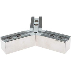 Samchully - 210mm Max Chuck Capacity, 1.5mm x 60° Serrated Interface, Round Soft Lathe Chuck Jaw - 3 Jaw, Steel, 25mm Btw Mount Hole Ctrs, 95mm Long, 35mm Wide, 38mm High, 14mm Groove, M12mm Fastener - Exact Tool & Supply